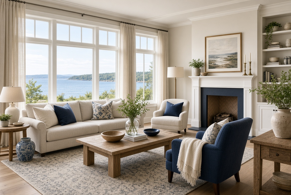 Refined coastal home interior